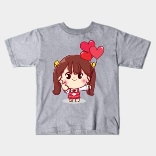 Hearts Cute girl Kids T-Shirt